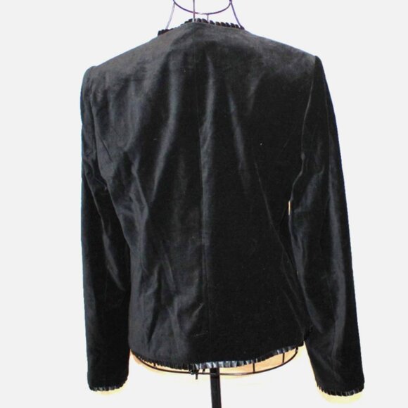 JG Hook Black Velvet Blazer Vintage Jacket with Satin Trim Sz 10 Long Sleeve - Picture 8 of 8
